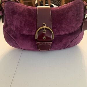 Coach Vintage Purple Suede Signature Soho Bag